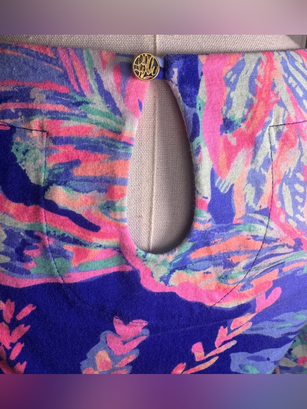 Lilly Pulitzer Bay Dress Multi Sunset Safari Print XS Cotton Dress Vacation - Picture 9 of 17